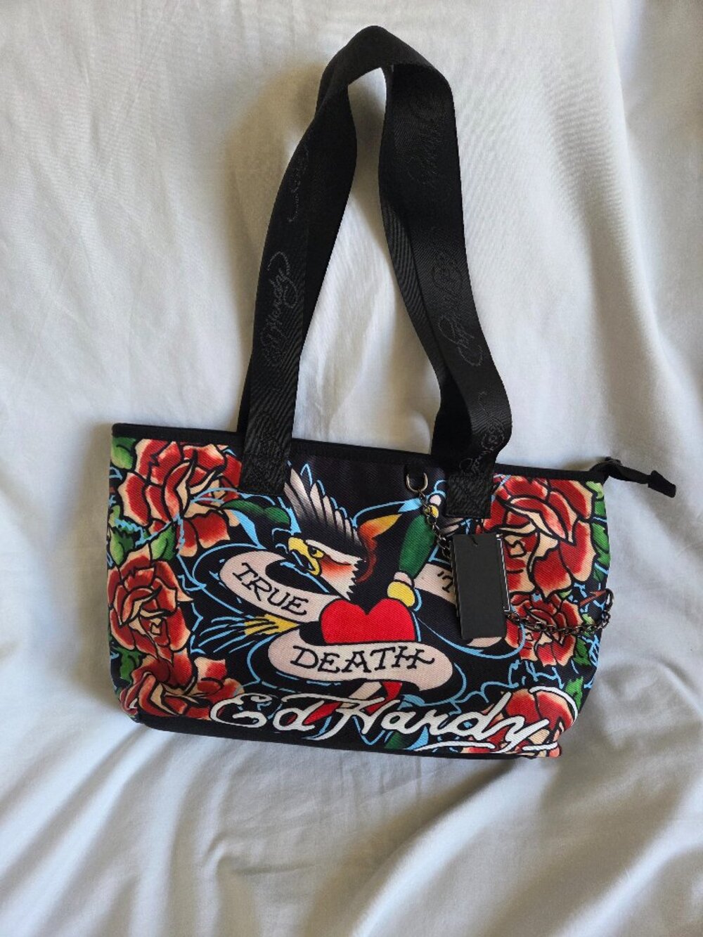 NWT Ed Hardy "True Till Death" Lulu Tattoo Print Tote Bag